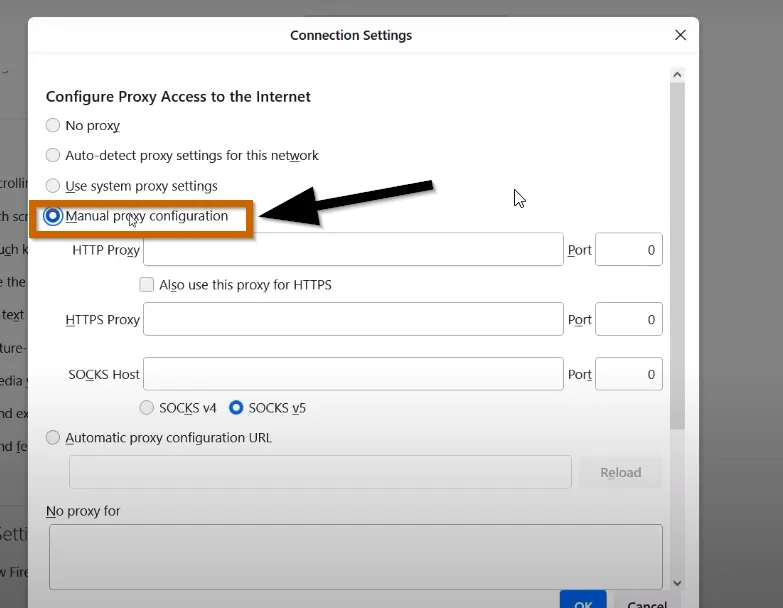 enable ‘manual configuration