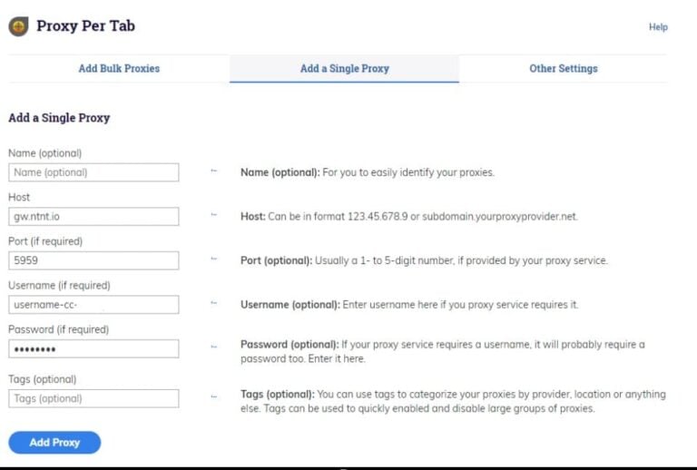 proxy per tab browser