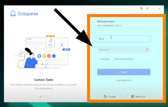 Octoparse login details