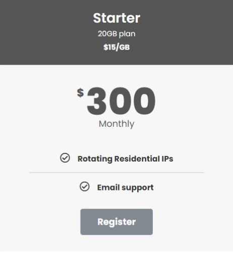 static residential proxies pricing