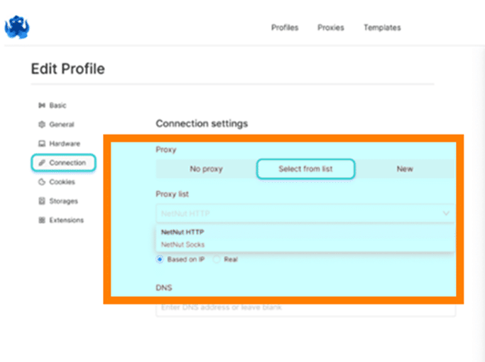 configured NetNut proxy servers