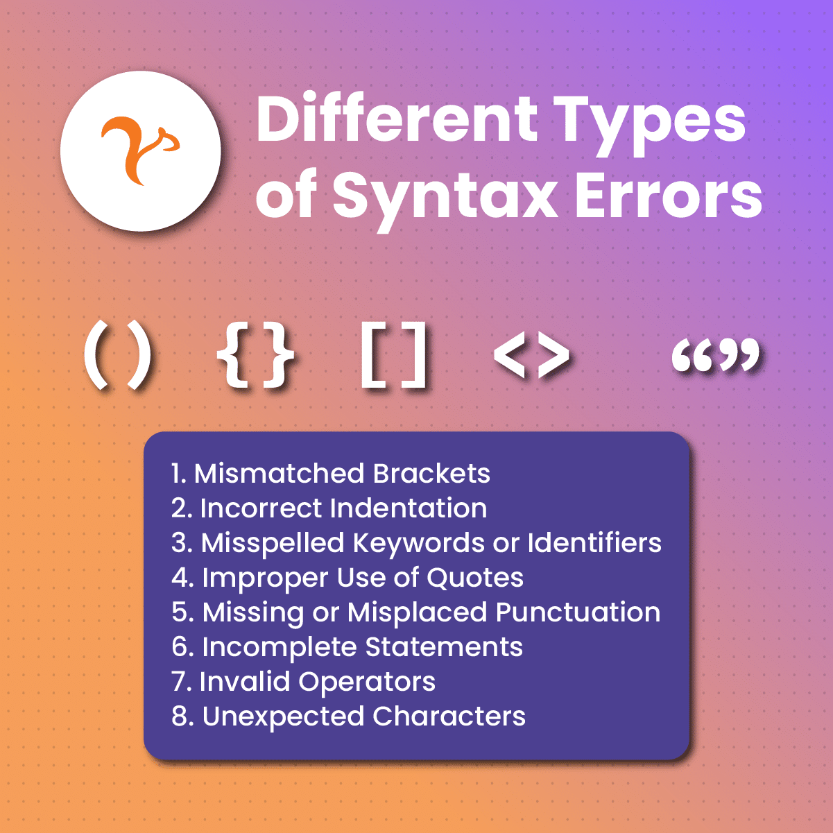 Different Types of Syntax Errors