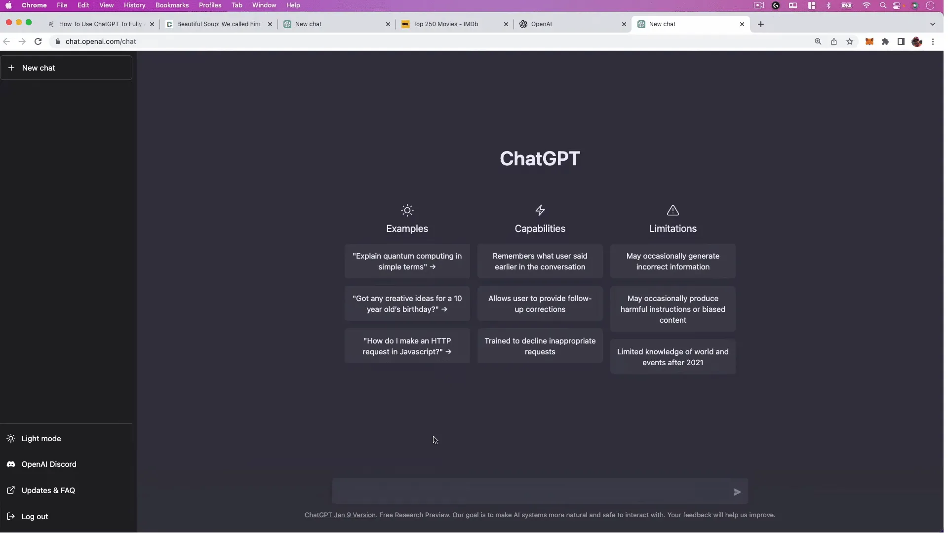 chatgpt getting started
