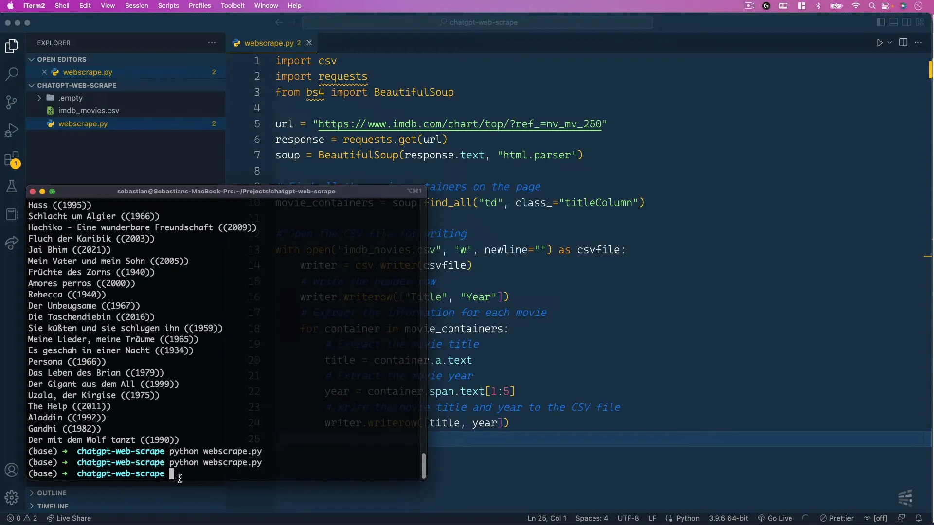 generated code in a python