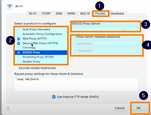 Click on Proxies