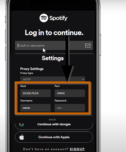 choose HTTP, Socks 4 or Socks 5 proxy
