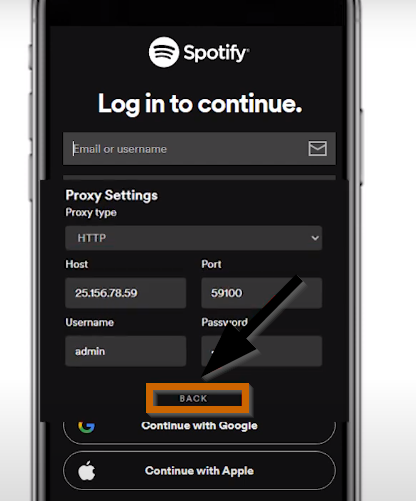 click on “Back”. 