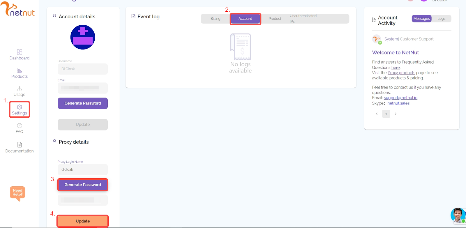 Proxy Password Location