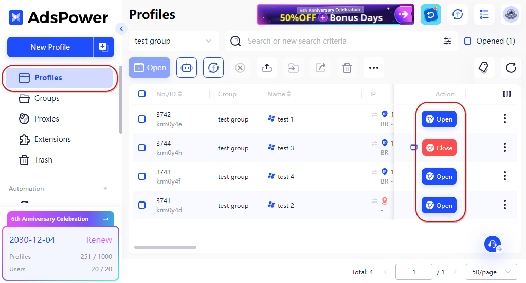 Save & Launch the Profile